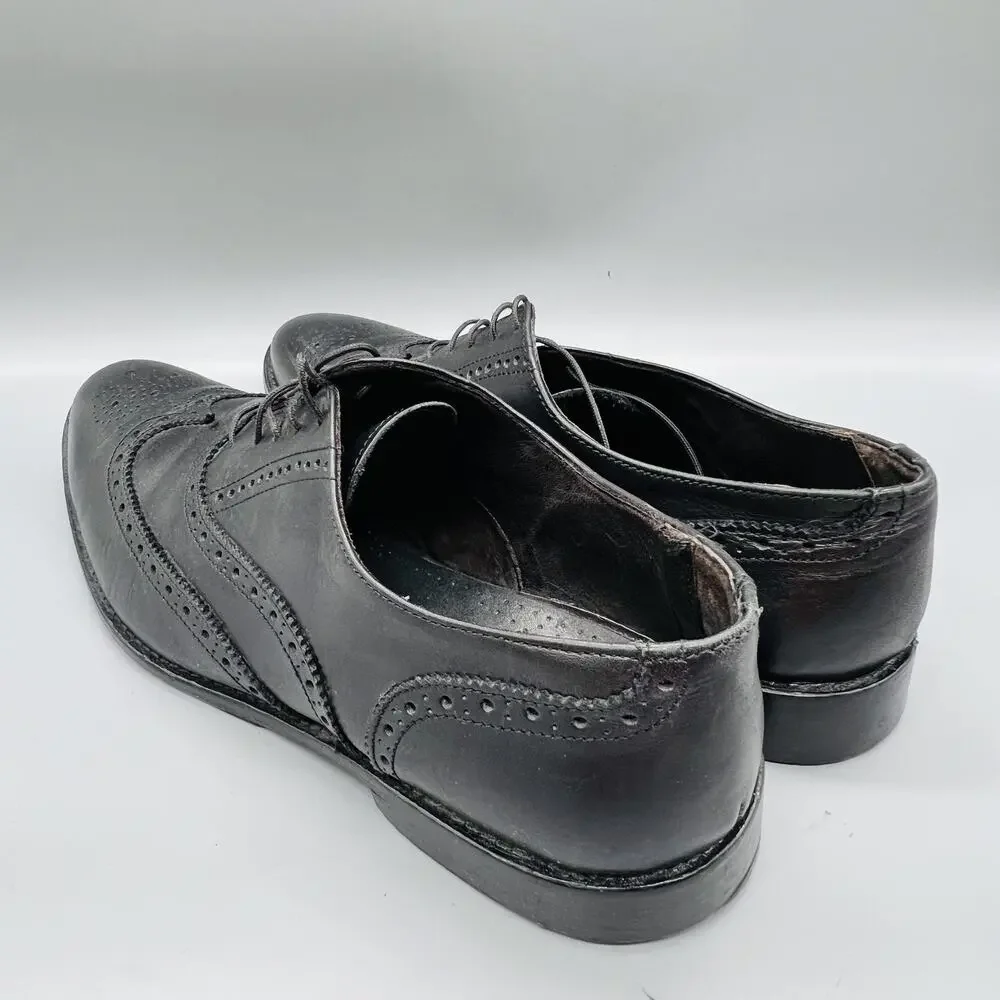 To Boot New York Shoes Mens 12 Black Leather Adam Derrick Wingtip Oxford Dress